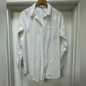 Athleta white button down tunic size Large